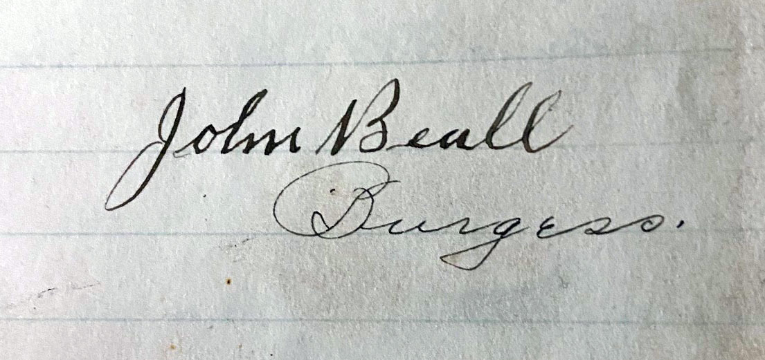 Mayor (Burgess) Beall, 1898-1899