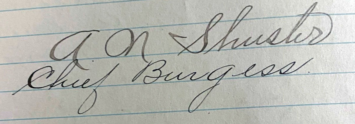 Mayor (Burgess) Shuster, 1901-1904